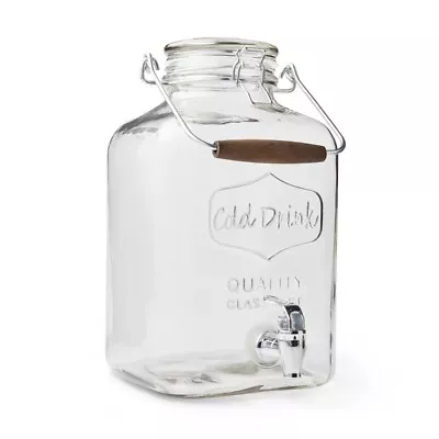 Glass 2-Gallon Beverage Dispenser With Glass Clamp Lid • $15.88