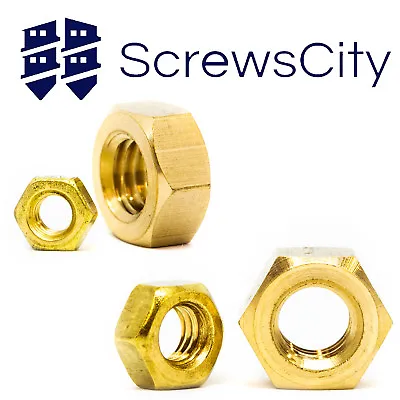 Brass M2 M3 M4 M5 M6 M8 M10 Hex Full Nuts Din 934 Hexagon Nuts • £2.16