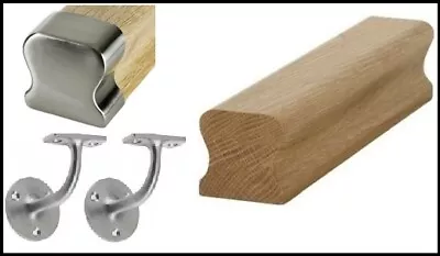 £113 • Buy Wall THR Handrail Oak & Brushed Fittings Handrail Kit Quality Uk Manufactured!