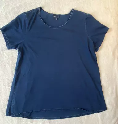 Pure J Jill Indigo Top Womens XL Blue Tunic Cotton Short Sleeve Pullover • $22.99