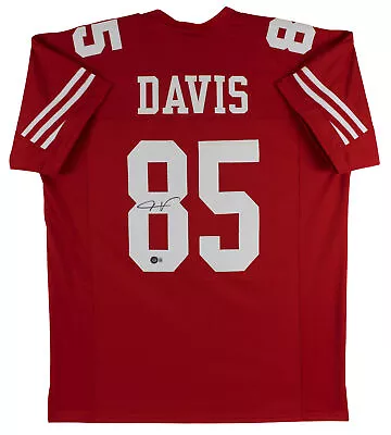 Vernon Davis Authentic Signed Red Pro Style Jersey Autographed BAS Witnessed • $119.99