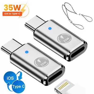 35W USB-C Male To IOS Female Adapter + Lanyard For IPhone 15 Pro Max 15 Plus X2 • $8.99