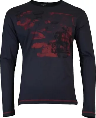 MENS ANCHOR BLUE Long Sleeve Graphic T-Shirt Dark Gray Crew Neck NWT Large NEW • $19.79