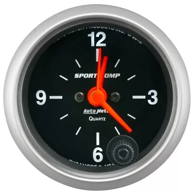 Autometer Sport-Comp 2-1/16in. 12 Hour Analog Clock Gauge • $133.99