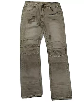 A.Tiziano Mens 100% Authentic Long Jeans Size 34 Sebastian Sand Ripped • $90