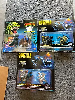 Godzilla Wars Action Figure 2-Packs Gigan Moguera Rodan Trendmasters 1994 MOC • $179.99