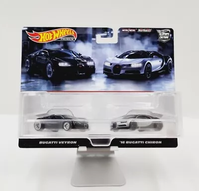 New 2024 Hot Wheels Premium - Bugatti Veyron & '16 Bugatti Chiron - Twin 2 Pack • $29.95