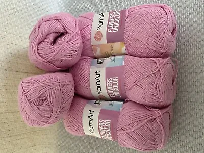 £10.99 • Buy YarnArt Flowers Unicolor  Cotton Mix Knitting/Crochet Yarn 5 X 50g Shade 740