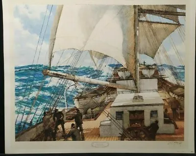 Gale Force Eight By Montague Dawson PRINT Signed By Chay Blyth • £155