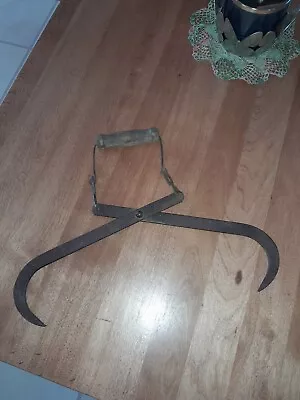 16  Antique Vintage Ice Block Tongs Opens To 13.5  Rusic Paper Or TP Holder!  • $8.99