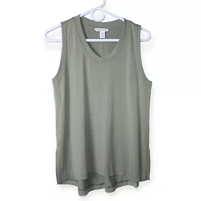 ATHLETA Breezy Scoop V Neck Tee Laurel Olive Top Women Size XS Tank Modal Blend • $17.95