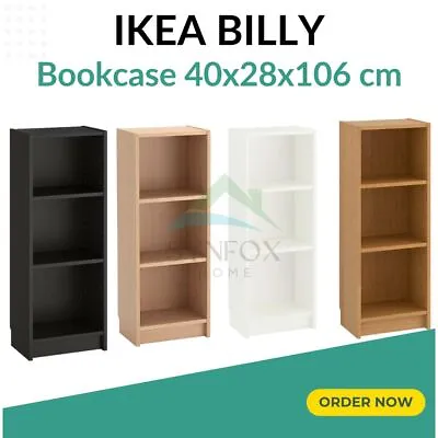 Ikea Bookcase Storage Case Shelving Unit Adjustable Shelf 40x28x106 Cm BILLY New • £67.99