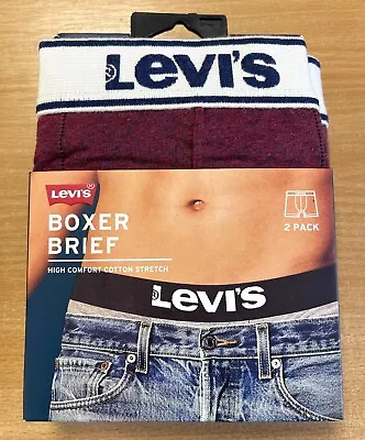 Levi's Men's Boxer Briefs 2-Pack Red / Navy Size L • £19.99