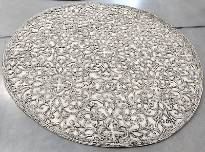 BROWN / IVORY 6' X 6' Round Back Stain Rug Reduced Price 1172740827 TRC103T-6R • $87