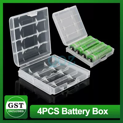 4PCS X Clear Plastic AA AAA Battery Box Storage Case Cover Batteries Holder • $4.40