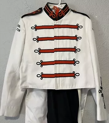 Vtg DeMoulin High School Orange White Marching Band Uniform Jacket 42R Pants 32W • $60