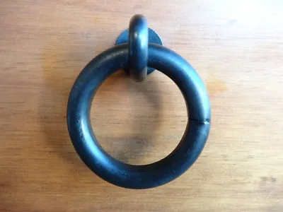 $25 • Buy 6 BLACK 'O' RING HANDLES PULL DROP METAL DRAWERS TALLBOY CABINET WARDROBE 50mm 