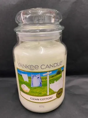 Yankee Candle Scented Candle Clean Cotton Large Jar Candle Burn Time Up To 150 • £24.99