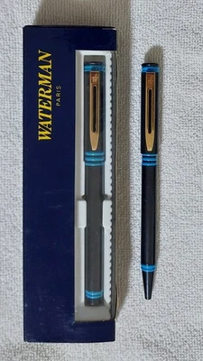 Penna Stilografica Waterman Impression – Punta Fine In Acciaio, Corpo In Acciaio Inox, Rifiniture Oro, In Confezione Regalo
