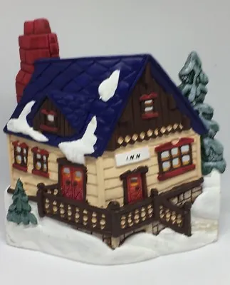 Christmas Village Accessories Backdrop Home Candle Inn Hotel Building • $16.71