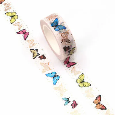 $5.50 • Buy Washi Tape Butterfly Rose Gold Foil Butterflies Multi Coloured 15mm X 10m