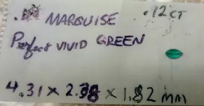 .12 Ct Vivid Deep Green Emerald Marquise Cut Muzo Mine Colombian Gem • $250