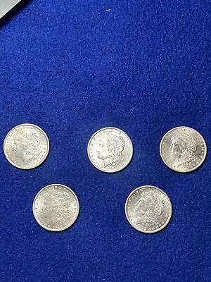 Lot Of (5) Uncirculated Gem Bu Morgan Silver Dollars! 1898-0! Beautiful! • $102.50