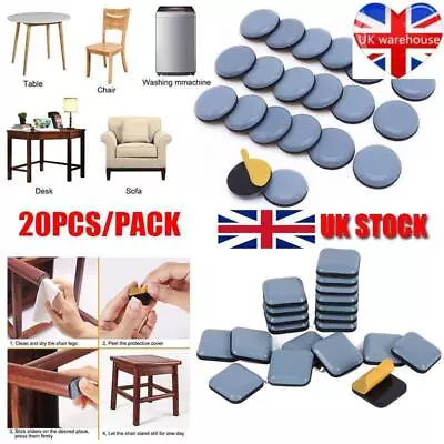 20X Adhesive Furniture Chair Feet Protector Pads Sliders Sofa Table Moving Glide • £5.95