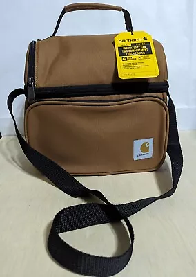 Carhartt Deluxe Dual Compartment Insulated Lunch Cooler Bag 12 Can Brown C10304 • $22