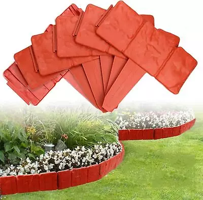 20 Garden Lawn Cobbled Stone Effect Plastic Edging Plant Border Simply Hammer In • £9.95