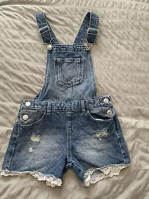 £0.99 • Buy Girls Short Denim Dungarees 6-7 Years