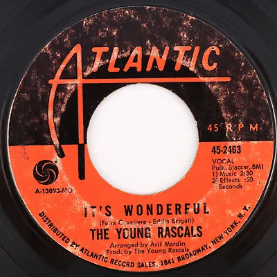 The Young Rascals – It's Wonderful / Of Course -45 Rpm 7  Single Monarch 45-2463 • $5.12