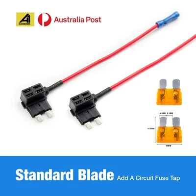 $6.99 • Buy 2 X Add A Circuit ACU Piggy Back Tap Standard Blade Fuse Holder 5A AU Local