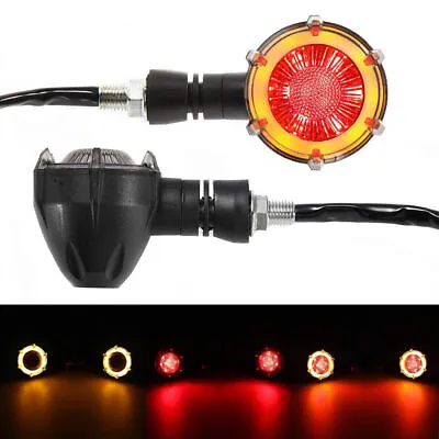 LED Flowing Amber Turn Signal Indicator Red DRL Daytime Running Light Motorcycle • $9.99