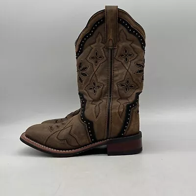 Laredo Honey Bouqet 5844 Womens Brown Leather Pull On Western Boots Size 7.5 M • $49.99