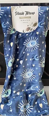 Celestial Throw Blanket By Envogue With Moon Stars And Evil Eye • $38