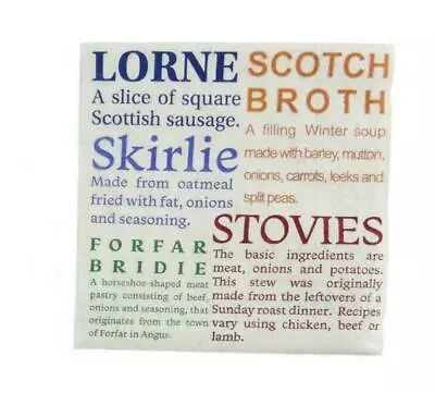 £3.99 • Buy Scottish Delicacies Cocktail Napkin Brand New