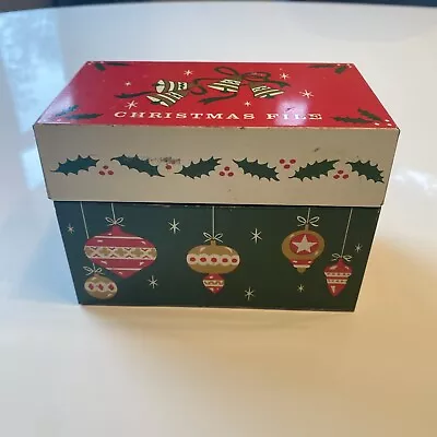 Vintage Ohio Art Christmas Themed Tin Recipe File Box • $40