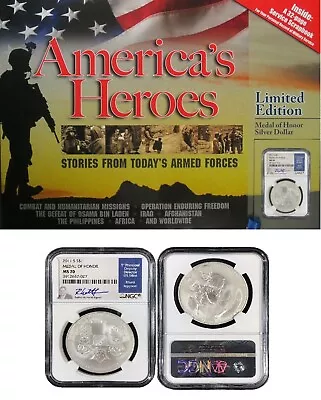 2011-S Medal Of Honor - NGC MS70 - America's Heroes Coin & Book Set • $67