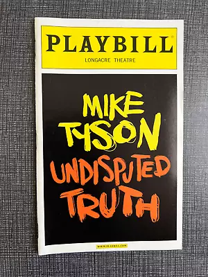 MIKE TYSON UNDISPUTED TRUTH One-Man Broadway Show Playbill August 2012 • $9.99