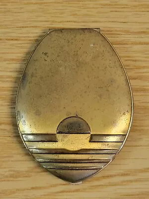 Vintage 1940s Elgin American Beauty Brass Art Deco Powder Compact & Mirror • $18.99