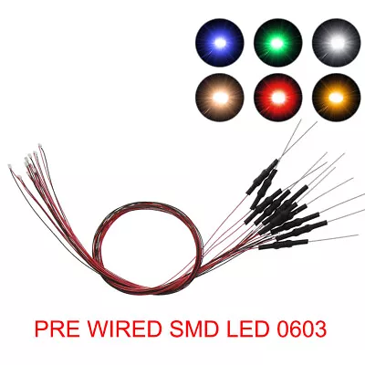 20pcs Pre-wired 30awg Wire SMD LED 0603 Light Lamps With Resistor For 12V • $7.99