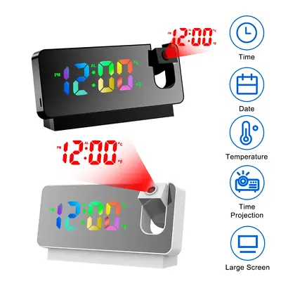 £12.69 • Buy Led Smart Digital Alarm Clock Projection Temperature Projector Lcd Display Time