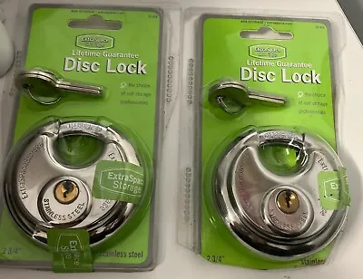 2 Pcs DISC PADLOCK Stainless Steel Armor Storage Trailer LOT OF 2 • $3.99