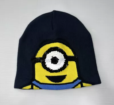 Minions H&M Beanie Navy Blue Winter Hat Kids Size 4-8Y Soft & Cute • $7.89