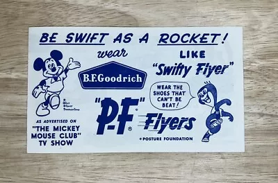 MICKEY MOUSE CLUB P.F. Flyers “Be Swift As A Rocket!” Swifty Flyer • $13.99