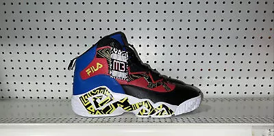 FILA MB Mens Basketball Shoes Size 10.5 Black Blue Red Neon Green Jamal Mashburn • $75