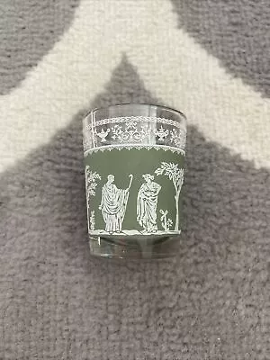 Vintage Jeanette Hellenic Grecian Green Juice Lowball Shot Glass • $5