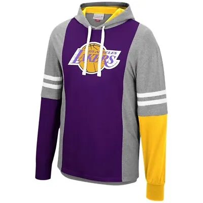 Mitchell & Ness Men’s LA Los Angeles Lakers Color Blocked Hoodie Medium M NBA • $40