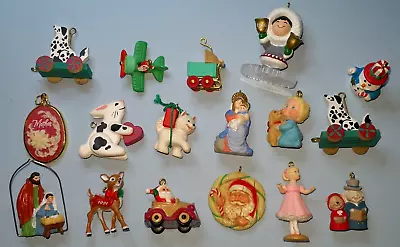 Hallmark Miniature Christmas Tree Ornaments Assorted 80's/90's Lot Of 17 Pcs. • $34